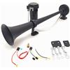 YIYIDA Corno dell'auto 150DB corno di auto corno d'aria 450 millimetri altoparlante corno Chrome Zinco nero singolo tromba camion compressore pompa 'aria perqualsiasi 12V camion treno SUV moto ecc