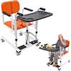 RUETERY Sollevatore idraulico per pazienti, 41-65 cm, altezza regolabile, sedia di trasferimento per malati, anziani, disabili, capacità di carico 150 kg, schienale regolabile a 180°