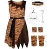 ReliBeauty Cavernicolo Costume per Bambini 3 a 7 anni con Accessori di Preistoria