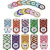 YouYuer 50PCS Fiches Poker Professionali,Fiches da Poker Fiches da Gioco Fiches da Bingo Fiches da Poker con Valore Nominale Poker Chips Festa Chip del Casinò della Roulette Poker Fiches da Poker