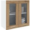 Gecheer Pensile da Cucina Anta in Vetro Rovere Artigianale 60x31x60 cm,Armadio da Cucina,Mobile da Cucina Salvaspazio,Mobili Cucina Componibili,Mobile Base per Cucina,Armadietti da Cucina,P856168