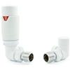 Hot Flow Valvola termostatica TRV completamente bianca, coppia di valvole con testa ruota e scudo blocco