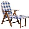 Generic POLTRONA SEDIA SDRAIO AMALFI CON PROLUNGA (COLORE BLU) LEGNO REGOLABILE 4 POSIZIONI IMBOTTITO 105 CM SOGGIORNO CUCINA SALONE DIVANO