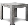 BAKAJI Tavolo Quadrato Allungabile 90x90 cm, Apertura a Libro, Design Moderno Ribaltabile, Apribile 4-8 Posti, Ideale per Sala Pranzo, Soggiorno, Cucina, Arredamento Interno (Grigio Cemento)