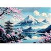 EOBROMD 5D Diamond Painting Kit Paesaggio, Monte Fuji Pittura Diamante FAI DA TE, Diamond Painting Adulti, Strass Ricamo a Punto Croce Painting per Decorazione Casa 30x40 cm