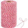 TACHIO 200M 2mm Cordoncino Cotone Spago Rosso e Bianco Natale,Decorativo Spago,per Cucina Cottura Natale Confezionamento Regalo,perfetto per lavori fai da te, giardinaggio