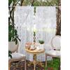 Devola - Tenda in pizzo bianco, trasparente, con fiori, stile rustico, per la cucina, tendine per balcone e finestre, per soggiorno, altezza x larghezza 180x70 cm, 1 pezzo
