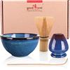 Goodwei Matcha Kit con Frusta Matcha, Ciotola Matcha e Supporto Frusta in ceramica con lo stesso design | Tazza Matcha Chawan, 210 ml | The Matcha Set Regalo (80, Safaia)