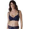 Lovable con Ferretto Striped Lace Reggiseno, Blu Scuro, 34 / 3C Donna