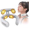 OXFUZZ Massaggiatore cervicale per dolore al collo, massaggiatore portatile intelligente con funzione di calore, ricarica USB, massaggiatore per rilassare il collo, massaggio a casa, all'aperto, per donne e