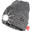 ATNKE 8LED Cappello a Maglia con fari, USB Ricaricabile Lampada da Corsa per proiettori Lampada a Luce ultraluminosa Impermeabile e Allarme Lampeggiante Fanale Posteriore/Blended Black White