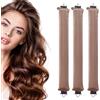 ChAusa Bigodino Lungo per Boccoli 3 Pezzi Heatless Hair Curler,Fascia Bigodino Capelli,Bigodini Morbidi per Dormire con Ganci,Bigodino Morbidi per Capelli Curler Per Capelli Medi Lunghi Dormire(Caqui)