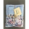 Mama's Coppia Asciugamani con Bordure in Raso di cotone e iniziali ricamate incluse Made in Italy (Celeste Afnan)