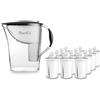 PearlCo filtro dell'acqua standard con12 cartucce filtranti (compatibili con Brita Classic) Anthrazit