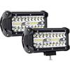AUXTINGS 2pcs 17.8cm 120W Spot Flood Light Faro da Lavoro LED Fari Led Auto Luci Off Road per Fuoristrada Guida Fendinebbia Luci della Barca Luci Faro da Lavoro a Led SUV Lampada Trattore,12V 24V