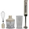 Melchioni Family | Frullatore ad Immersione ARIEL, Senza Fili Ricaricabile, Set con Sbattitore, Tritatutto, Frullatore e Bicchiere Graduato 600ml, Colore Bianco