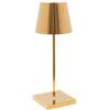 Zafferano Poldina Pro Mini Lampada LED senza fili batteria ricaricabile, Dimmer touch, Uso Interno ,caricatore multiplo USB (EU/UK/US),Corpo Alluminio Finitura Galvanica Lucida Oro,LD0320O3X1