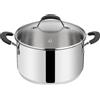 LAGOSTINA Pentola a Induzione Casseruola 26 cm Fonda con Coperchio Acciaio Lucido - Tempra