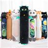 Mewaii Peluche Gatto Nero Cuscino Lungo per Bambina 110CM Cuscino di Peluche che Respira Giganti Kawaii Pupazzo Stitch Abbraccio Morbido Giocattolo Natale Regalo per Ragazza