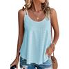 Alienjoy Canottiera da donna, senza maniche, con spalline sottili, sexy, vestibilità casual, estiva, Azzurro, S