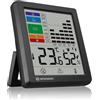 Bresser Termoigrometro con avviso di muffa, indicatore di colore, gestione del clima, misura temperatura e umidità, allarme influenzale/calore, cronologia dell'umidità grafica, 95 x 85 x 21 mm