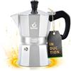 FOREVER Caffettiera Moka per Induzione, Miss Moka Prestige Induction, Caffettiera Moka per Casa, Caffettiera Portatile per Viaggio, inclusa Guarnizione in Silicone (3 Tazze)