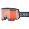 Uvex pyrit LG - maschera da sci per adulti - categoria di filtro 2 - campo visivo ampliato, privo di appannamenti - black matt dl/orange-cl.S2 - one size