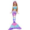 Barbie Dreamtopia Sirena Luci Scintillanti Bambola (30,4 cm, bionda) con luci che si attivano a contatto con l'acqua e capelli con ciocche rosa, regalo per bambini dai 3 ai 7 anni, HDJ36