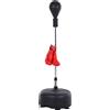 HOMCOM Punching Ball per Adulti e Bambini(Ф48cmx136-154cm), Sacco Boxe da Terra con 4 Ventose, Guantoni Inclusi, Rosso e Nero|Aosom