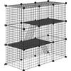PawHut Recinto per Animali Modulabile con 31 Pannelli, 2 Porte e 2 Rampe, in Acciaio e PP, 105x45x105 cm, Nero