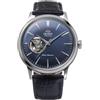 Orient Classic Bambino Open Heart - Orologio Uomo Automatico a Carica Manuale Elegante Cinturino In Pelle Blu Cassa In Acciaio Quadrante Blu - RA-AG0005L30B RA-AG0005L