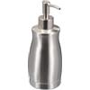 Relaxdays Dispenser di Sapone Liquido Manuale, 400 ml, Portasapone Ricaricabile, Accessorio Bagno e Cucina, Argentato