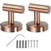 sourcing map Gancio da bagno, 2 ganci singoli in acciaio inox impermeabile, con viti, per cucina, porta, armadio, bagno, atrio, corridoi, camere da letto (60 x 55 mm, oro rosa)