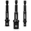 Mr.wintek Adattatore per bussola, 3 pezzi, 1/4, 3/8, 1/2, 1/4, nero, per avvitatore a batteria, trapano e driver