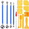 Neikafan Set di 16 piastre per fughe, set di attrezzi per raschietti, 4 estrattori per sfere metalliche, 9 piastre in silicone, 1 raschietto in plastica, 1 punta in silicone, set per bagno, piastrelle