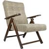 MOHOME Poltrona Reclinabile 4 Posizioni Manuale Grigio Tessuto Sedia Sdraio Relax Confortevole Ergonomica Casa Soggiorno Ufficio