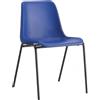 SEDIAOFFICE - Sedie Ufficio Senza Ruote, Sedia Scrivania Ergonomica, per Studio, Sala D'Attesa, Sala Riunioni e Conferenze, Comoda Sedia Ufficio Economica Impilabile Salvaspazio (Blu)