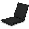 COSTWAY Sedia da Pavimento, con Schienale Regolabile a 6 Livelli, Cuscino da Terra Pighevole Imbottito in Spugna, Sedia Reclinabile per Salotto Camera da Letto Studio Relax Lettura (Nero)