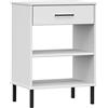 Annlera Tavolo consolle da corridoio, tavolino da divano, tavolo da pavimento, facile da pulire, per ingresso, corridoio, soggiorno e ufficio, design minimalista, bianco, 50 x 35 x 70 cm