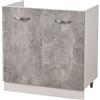 Shally Dogan Mobile Sottolavello per Cucina 2 Ante componibile Mobiletto base da 80 per lavello (80 x 50 x 85 cm, Grigio)