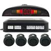 SQUADO Kit 4 Sensori di Parcheggio Wireless Neri con Display LED e Cicalino Acustico Senza Fili Nero