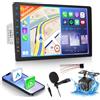 Techschermo Autoradio 1 Din con Wireless Carplay e Android Auto - Radio Touchscreen da 9 Pollici con EQ, Mirror Link, Bluetooth, Radio FM, SWC, Ingresso USB + Telecamera di Backup