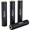 Mygatti Adattatore jack audio 3.5mm stereo(4 pezzi) - Femmina a Femmina, placcato oro, nero opaco, connettore AUX/adattatore femmina per cavo audio