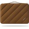 DOMISO Custodia PC Portatile Sleeve 17,3 Pollici,Impermeabile Strisce Diagonali Laptop Borsa Porta PC Computer Compatibile con 17,3 Pollici Notebook HP ASUS dell Microsoft，Caramello