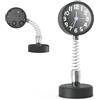 N NEWTOP NEWTOP Mini Orologio Sveglia Molla Adesiva Rotonda Portatile Colorata Beep Allarme Tasto ON OFF Movimento Quarzo da Tavolo Comodino Analogica con Adesivo Sticker per Bambini Adulti (Nero)