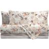 Mahome Set Lenzuola Letto Matrimoniale 100% Cotone PERCALLE - Completo Letto Pregiato Cotone Morbido (Miami Tortora)