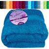 Lashuma Asciugamano mare spugna 70x200 cm, Asciugamano bagno doccia Linz, Telo Blu Petrolio