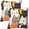 Generic Copricuscino con stampa di gatti, decorazione per la casa, confezione da 2, per divano e soggiorno, 45 x 45 cm