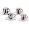 Bialetti Set 4 Tazzine Con Piattino Espresso Arte 2021