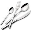 Lagostina Ambra, Set Posate per 6 Persone con 6 Forchette Tavola, 6 Coltelli Bistecca, 6 Cucchiai Tavola, 6 Cucchiaini Caffè, Set Posate in Acciaio Inox 18/10 con Finitura Lucida a Specchio